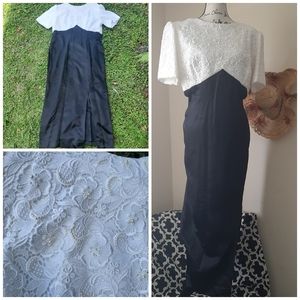 Vintage Beaded Satin Handmade Sheath Dress Gown